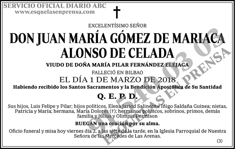 Juan María Gómez de Mariaca Alonso de Celada